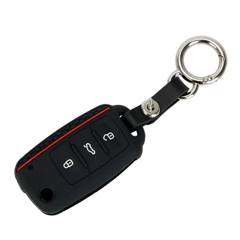 

LEEPEE Auto Accessories 3 Buttons Car Key Protector Replacement Key Cover For Volkswagen VW Polo Bora Tiguan Car Key Case Shell