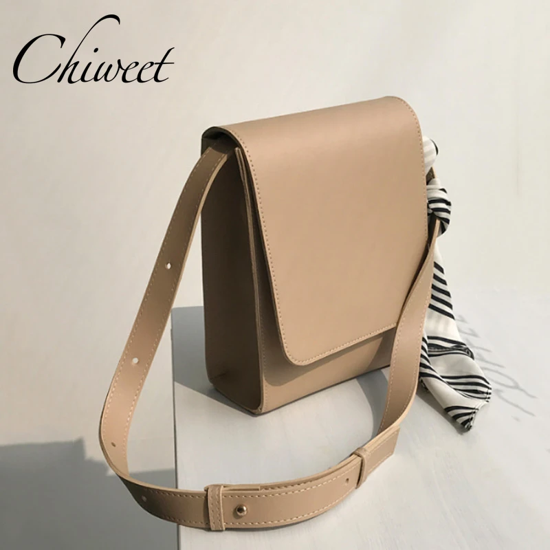 シックな長方形 正方形の女性のショルダーバッグカジュアルデザイナーハンドバッグブランド女性シンプルなpuレザーメッセンジャーバッグラージサッチェルバッグ Shoulder Bags Aliexpress