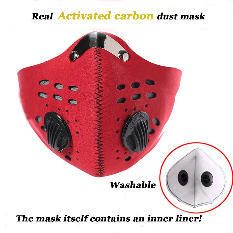 

OPHAX 1pcs Activated carbon outdoor sports mask Anti-dust windproof and warm Face Mask Anti-pollution Air Filter Breathable