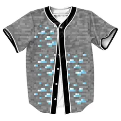 Новое поступление смешные Джерси overshirt 3D футболки уличной хип-хоп с Однобортный бейсбольная рубашка Мужская Летний стиль
