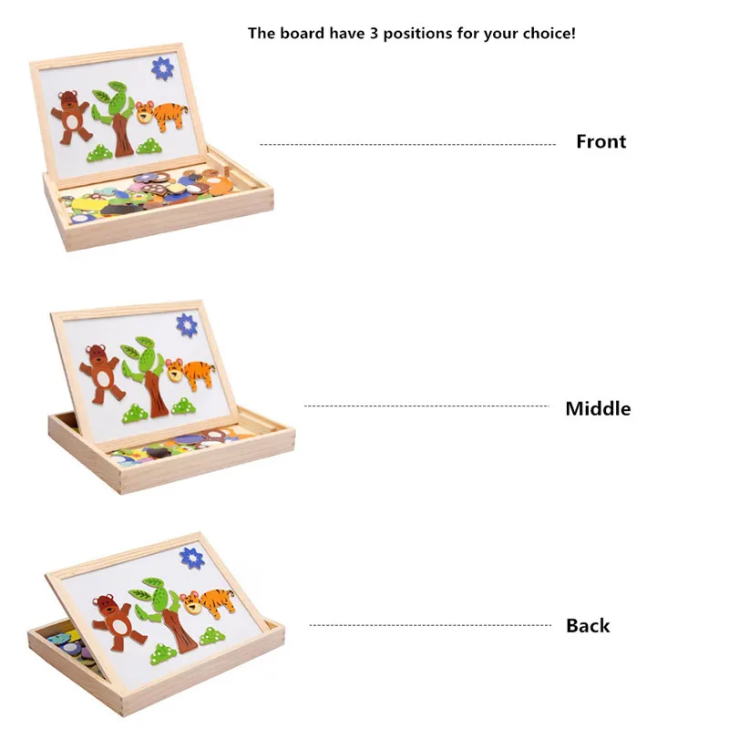 Деревянный многофункциональный Дети Животное Головоломка написание магнитная доска рисования доска обучения Образование игрушки для