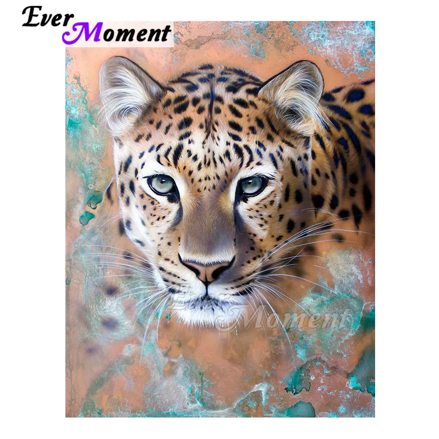 Алмазная живопись Ever Moment, леопард, 5D, ручная работа, полностью квадратная дрель, стразы, алмазная вышивка, декор ASF1577
