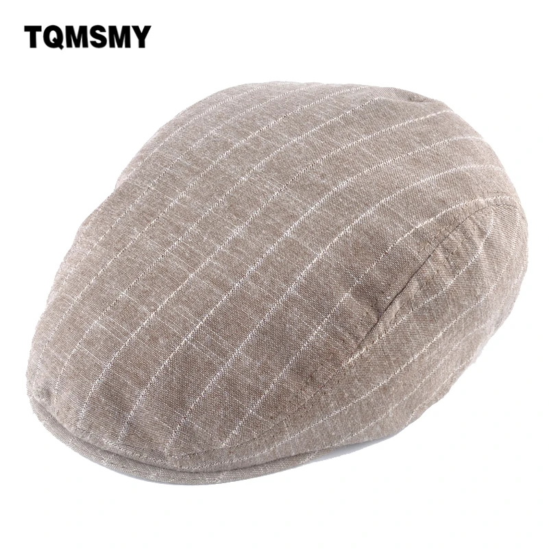 

TQMSMY Men and Women Summer Stripe Duckbill Cap Newsboy Hat Beret Ivy Cap Golf Driving Sun Flat Cabbie Unisex Berets TMC103