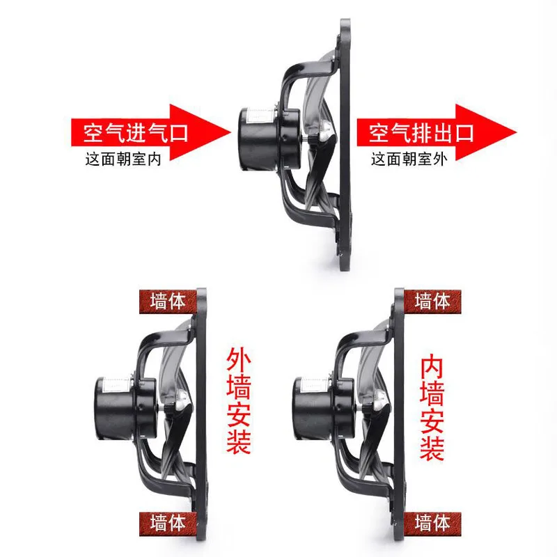 Тип окна стены дома промышленность кухня 12 дюймов вентилятор вентиляция Silencioso вентилятор воздуха циркуляционный