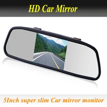 Автомобильное зеркало заднего вида, монитор 5 дюймов, 800*480, Автомобильный Hd дисплей, зеркало заднего вида, монитор, 2ch видео вход, помощь при парковке