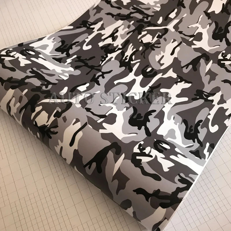 black white gray camo vinyl car wraps car sticker 4
