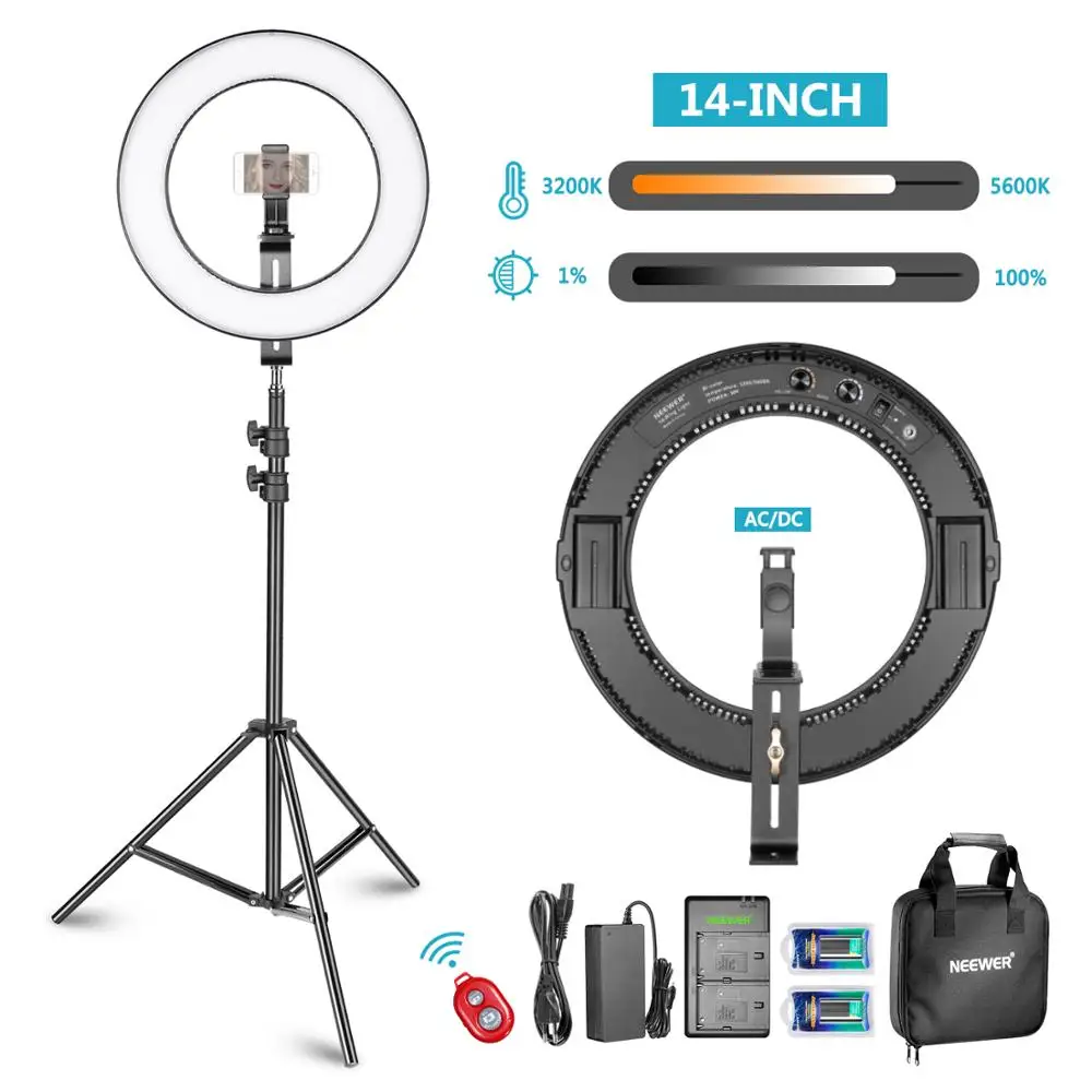 Neewer 14 дюймовый наружный Dimmable bi цвет SMD СВЕТОДИОДНЫЙ кольцевой светильник ing