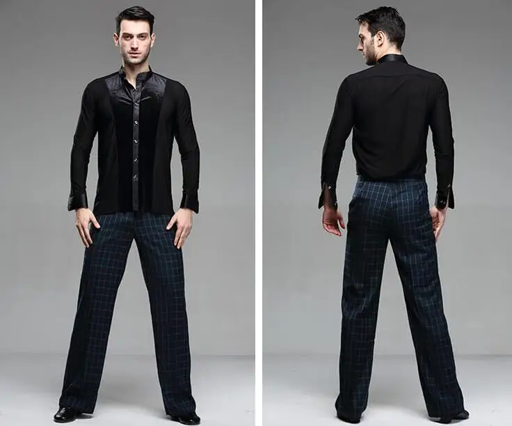 Men/'s Ballroom Latin Salsa Competition Tango Modern Dance Fancy Dress Shirt Tops