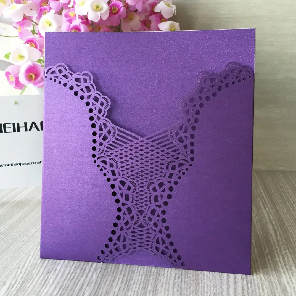 

30pcs Pearl Paper Card Inviting Card Party Craft Romantic Happy Wedding Invitation Card Bridal Shower Dress Design Card Qj-5