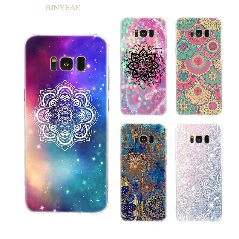 

Case for Samsung note 8 S8 S9 Plus S8 S9 S6 s7 Edge Silicone Clear Soft TPU Fundas Capa Coque Phone Cover Shell Floral Mandala