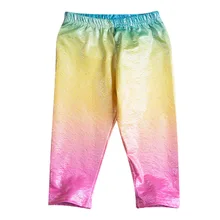 Милые Очаровательные летние хлопковые длинные Детские лосины с блестками для девочек, брюки, одежда для детей