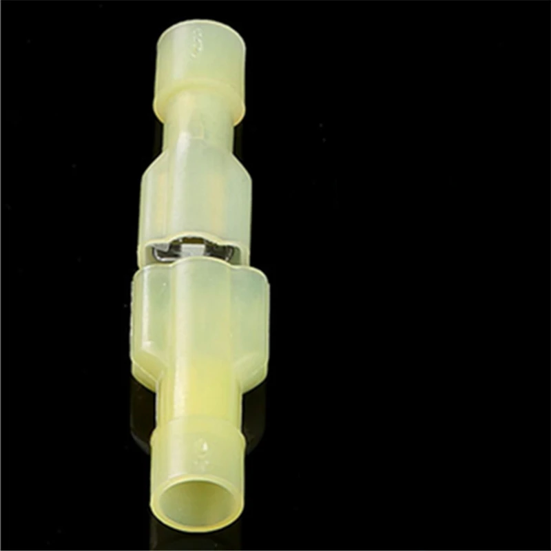 

50PCS Wire Cable Connectors Nylon fully Insulated 12-10AWG Spade Male & Female Electrical Crimp Terminals Kits yellow