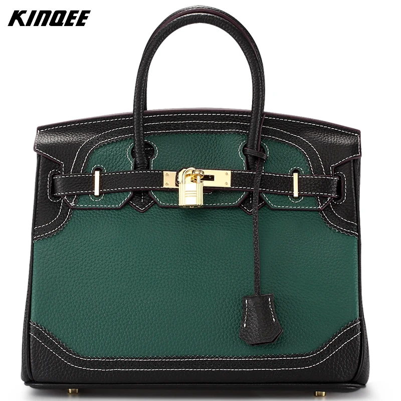 

2017 High Quality Handbag Women Genuine Leather Luxury Designer Patchwork Cow Tote Lace Around Bags Lock Paid Shoulder Bag