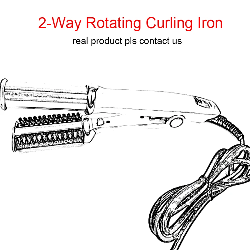

2-Way Rotating Curling Iron Electric 2 in 1 Hair Straighten Device Beauty Hair Straightening Iron Hair Brush Comb Style Tools