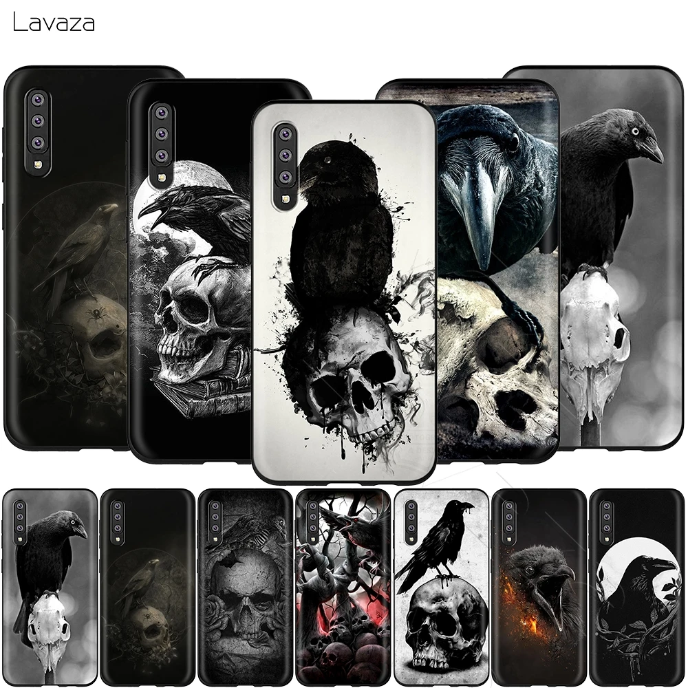 

Lavaza Crow Skull Raven Moonlight Case for Samsung Galaxy S6 S7 Edge J6 S8 S9 S10 Plus A3 A5 A6 A7 A8 A9 Note 8 9