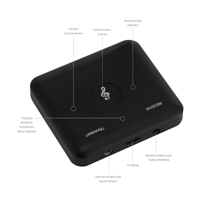 Kebidu Беспроводной Bluetooth передатчик и приемник A2DP Bluetooth 4,2 аудио адаптер аудио плеер для ПК Mp3 CD-плеер