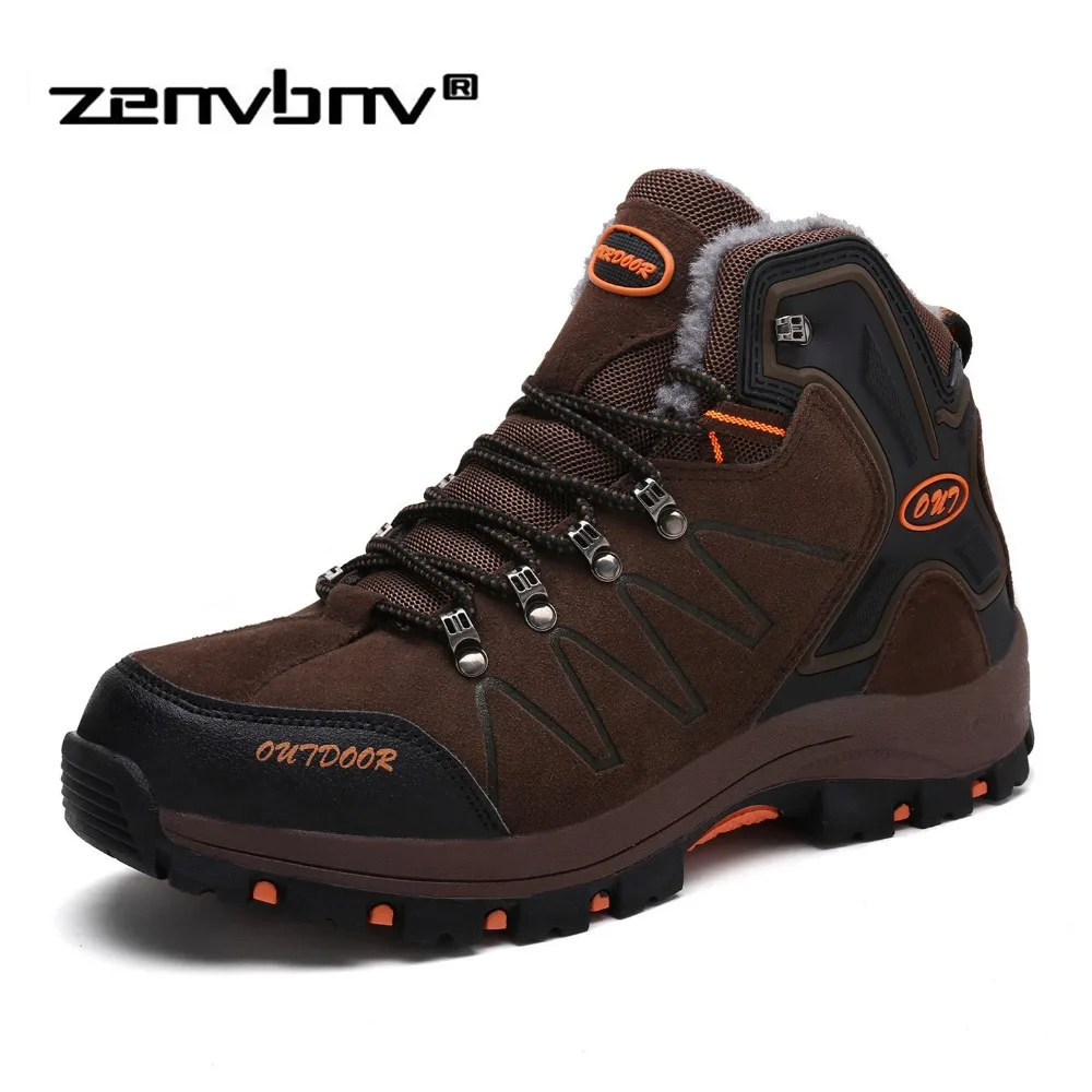 Goedkoop Mannen Laarzen Winter Met Bont Binnenkant Warme Snowboots Maat 39 45 mannen Outdoor Boot Mannen Werkschoenen Man Schoeisel Mannelijke Rubber Enkel laarzen