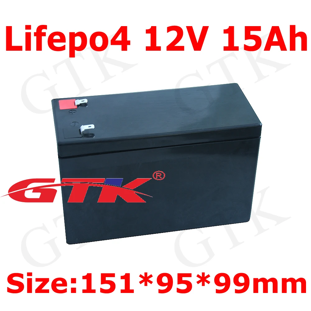 GTK 1 шт. lifepo4 12 В 15Ah 12,8 в батарейный блок чехол AGM/VRLA/SLA батарея для питания 100 Вт RC baitboat светодиодный светильник игрушечный автомобиль+ 3A зарядное устройство