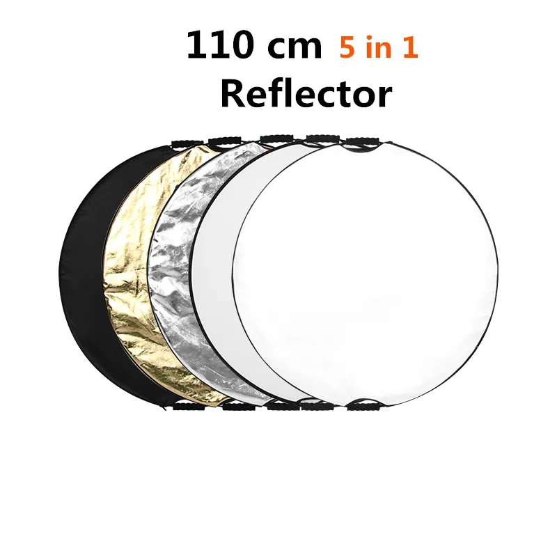 CY 35&quot 110cm 5 in 1 Round Flash Photography Collapsible Multi-Disc Light Reflector for Camera Photo Studio+Zipped Carrying Bag |