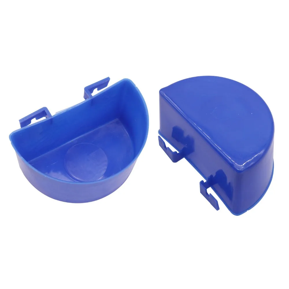 

20 pcs 100 * 73 * 60mm Bird Pigeon Universal Waterer Parrot Food Trough Hanging Plastic Good Container Thick Blue Plastic Bowl