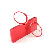 Красная рамка мини очки TR90 зажим для носа очки для чтения бумажник очки портативный футляр для очков Лидер продаж