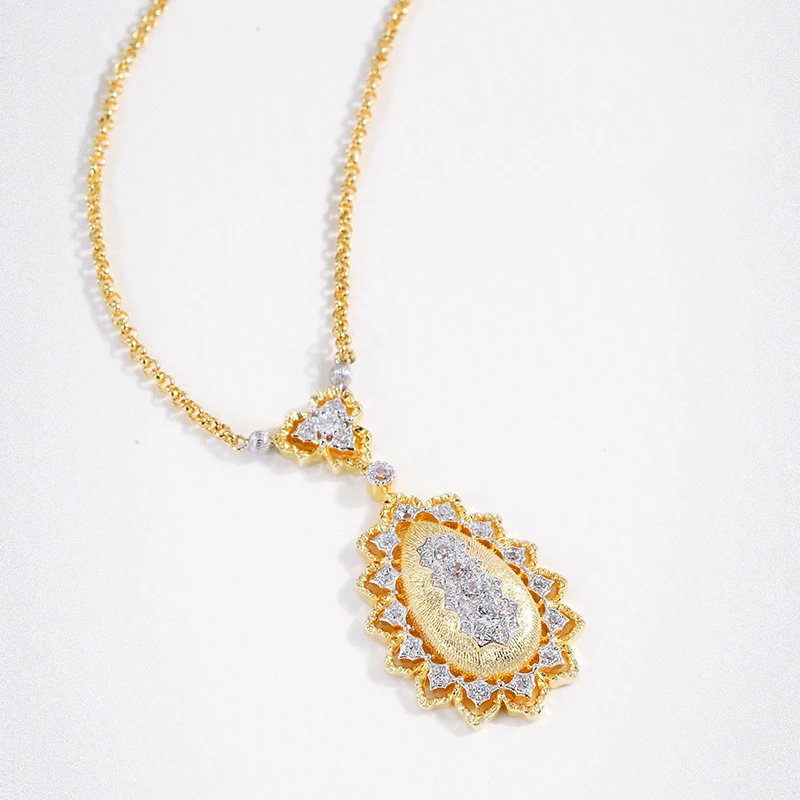 

S925 Sterling Silver Antique Palace Elegant Pendant Necklaces For Women