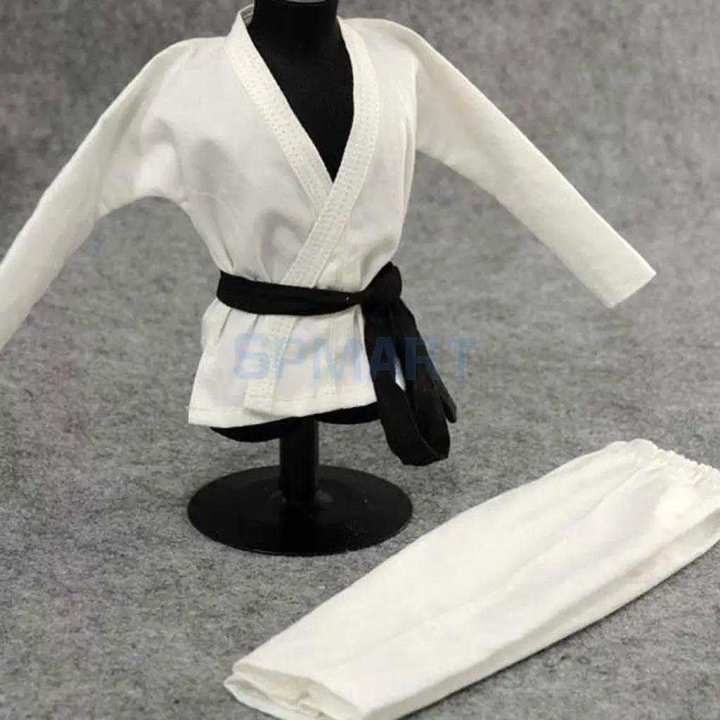 1/6 масштаб Judo Gi белая униформа кунг фу костюм куртка брюки для 12 дюймов Мужская