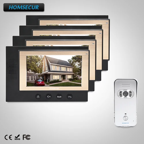 

HOMSECUR 7" Wired Video&Audio Home Intercom+Silver Camera for Apartment (TC021-S+TM701-B)