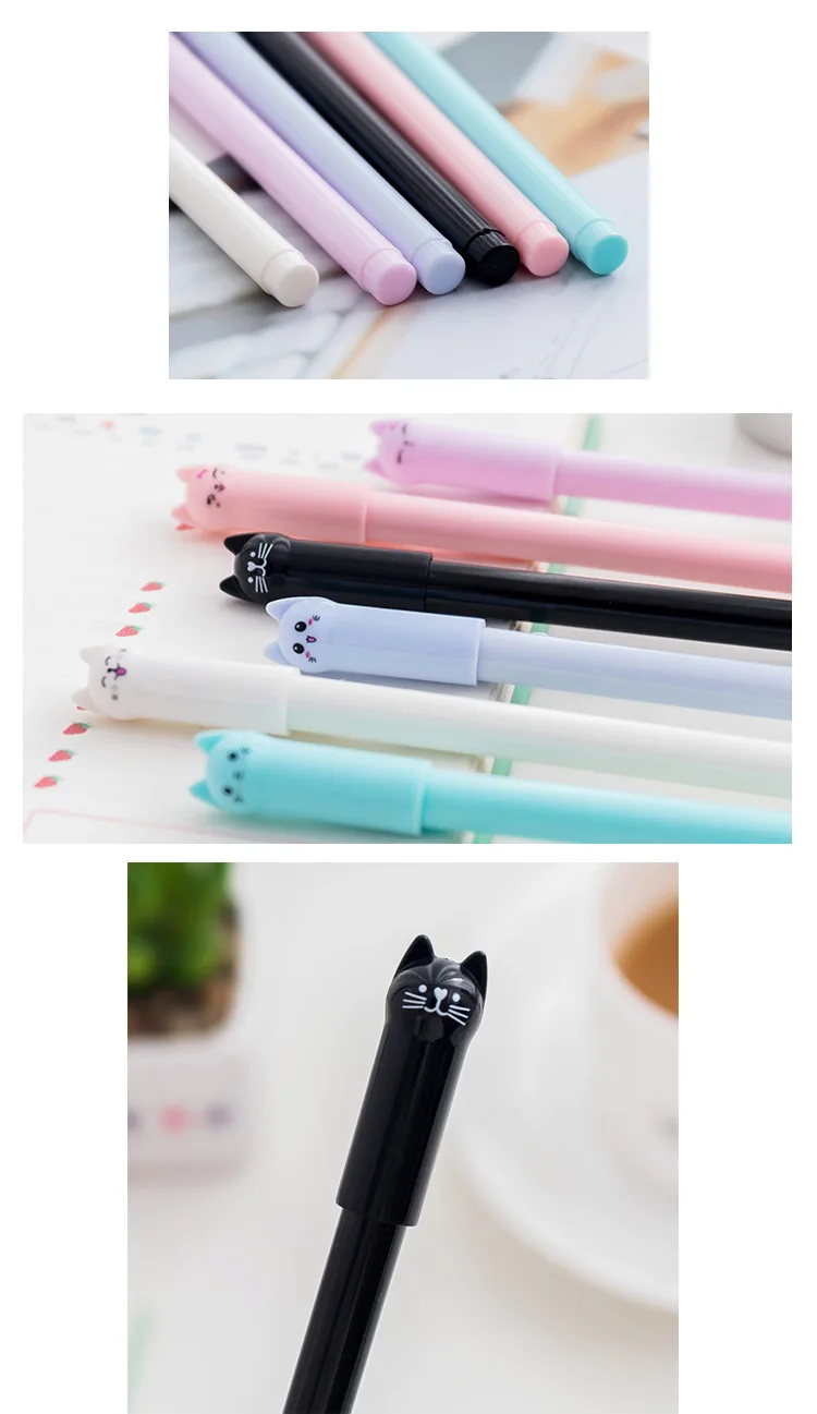 SQUMIDER креативная гелевая ручка с милым котом 0,5 мм канцелярские принадлежности Студенческая ручка с полной иглой черные чернила школьные офисные принадлежности