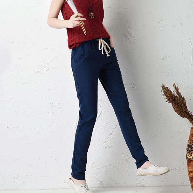 Весенние Брюки женская одежда новинка весны 2017 хлопковые льняные брюки