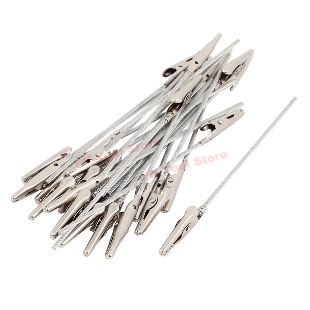 

10pcs Non-insulated Alligator Clips 4.7" Length Metal Electric Test Crocodile Clip Clamp
