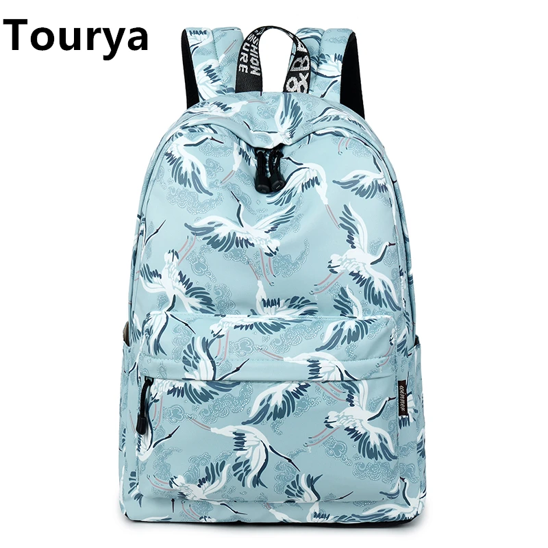 

Tourya Casual Waterproof Women Backpack Cute Flamingo Pattern Printing Large Capacity School Bags Girls College Knapsack Mochila