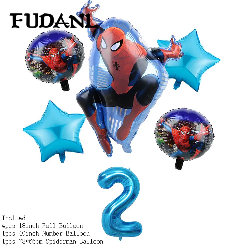 6 шт., воздушные шары с гелием из фольги «Человек-паук», размер 40 дюймов, вечерние надувные шары для детского дня рождения, украшения для детских игрушек, Звездные шары