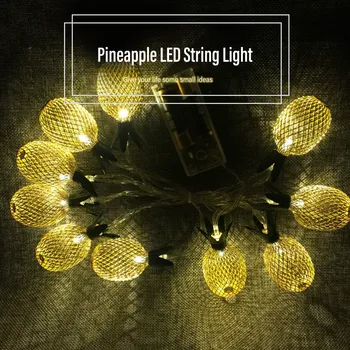 

Christmas Lights Iron Golden Pineapple LED String Lights Holiday Home Decor Light