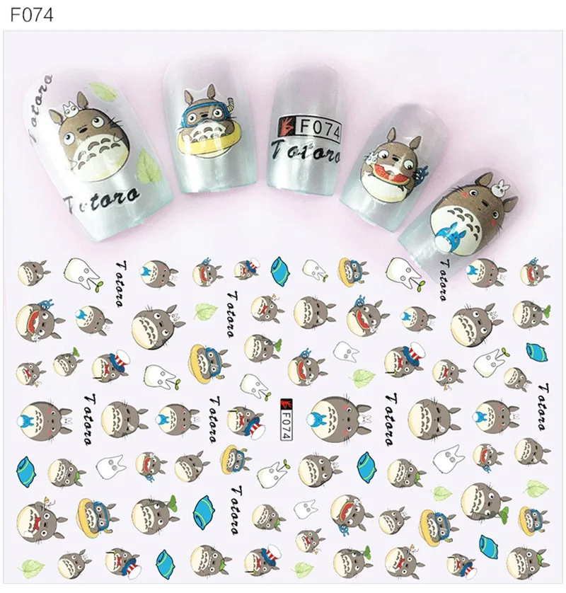 Новое поступление самоклеящаяся наклейка для ногтей с персонажем мультфильма наклейки для украшения ногтей наклейки для маникюра поддельные ногти принадлежности инструмент милый - Цвет: F074