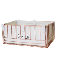 Gold Ins Iron Cosmetic Storage Basket Desktop Key Remote Control Snacks Brush Office Articles Organizer Box Sundries Container