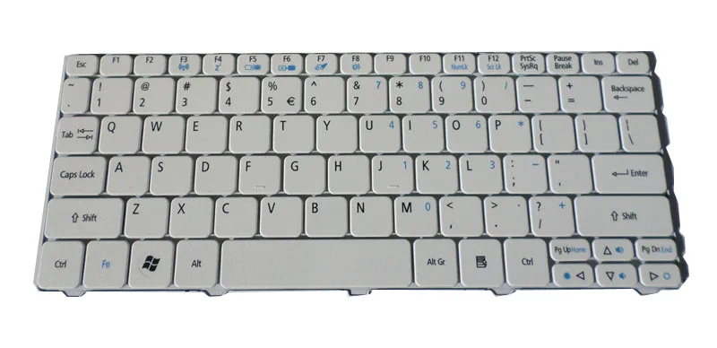 Zbrusu novinka originální pro Acer Aspire One AO521 AO533 521 AO522 355 D257 ZH9US PK130AE1000 US Notebooková klávesnice Bílá