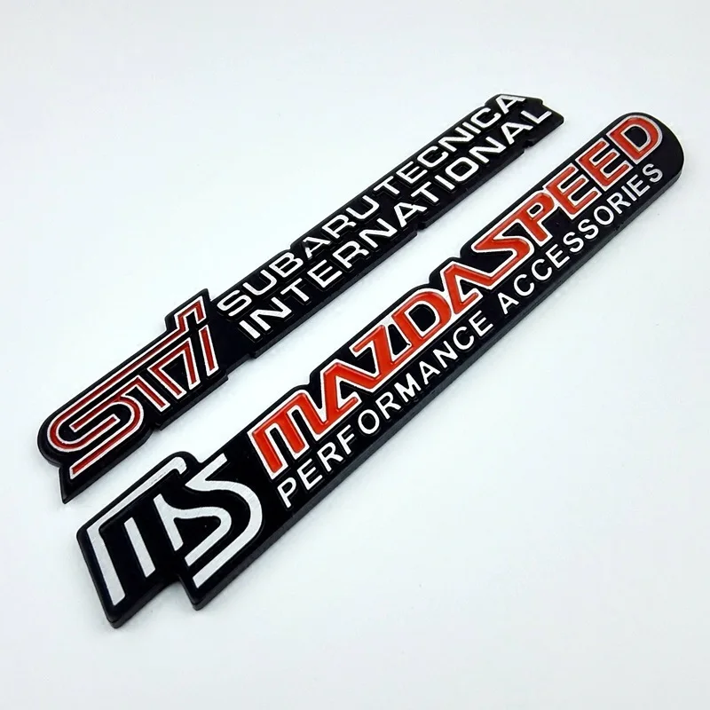 

Cool 3D Auto Sticker -Metal STI MS Performance Badge- Die Cut Sticker for Mazada Speed Subaru 16cm*2cm