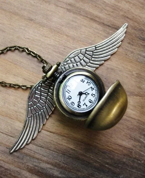 ZRM модные ювелирные изделия Винтаж Шарм Поттер карманные часы крылья ожерелье для мужчин и женщин