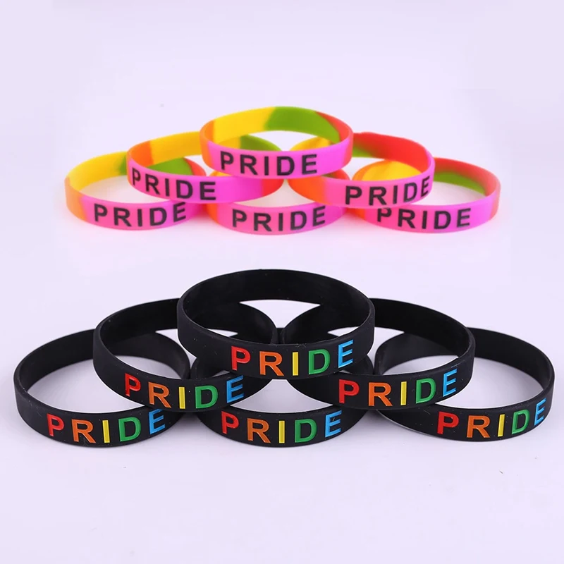 

Gay Pride Rainbow Slim Awareness Silicone Bracelet Wristband