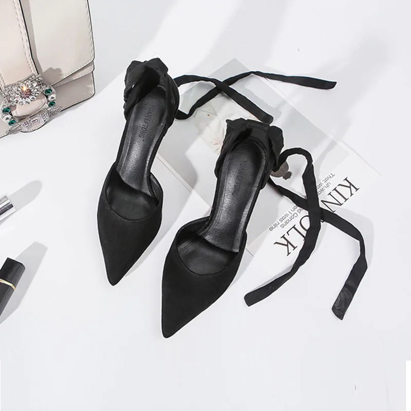 

2019 Spring fashion zapatos mujer tacon new Ankle Strap high heel stiletto pointed female single shoes comfortable women's shoes