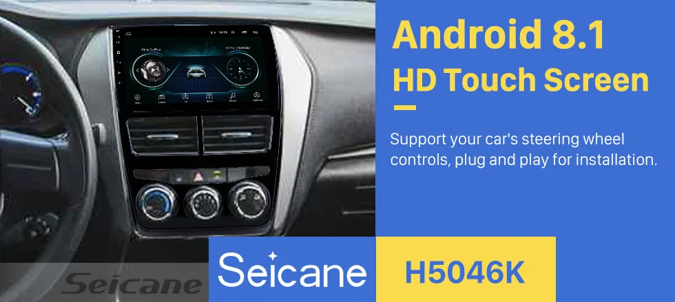 Flash Deal Seicane 2din Android 8.1 9 inch Car Radio GPS Head Unit For 2018 Toyota vios Manual Air Conditioner Bluetooth Multimedia Player 0