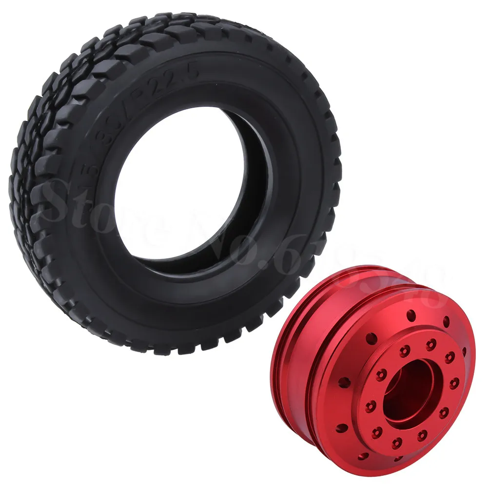 2 шт. для Tamiya 1/14 RC шины прицепа трактора Hard Rubber с алюминиевыми колесными ободами