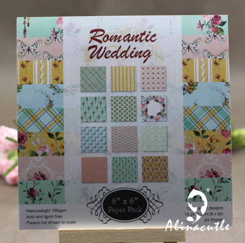 

AlinaCraft 24 sheet 6"X6" Scrapbooking design patterned paper pack andmade craft paper craft Background pad
