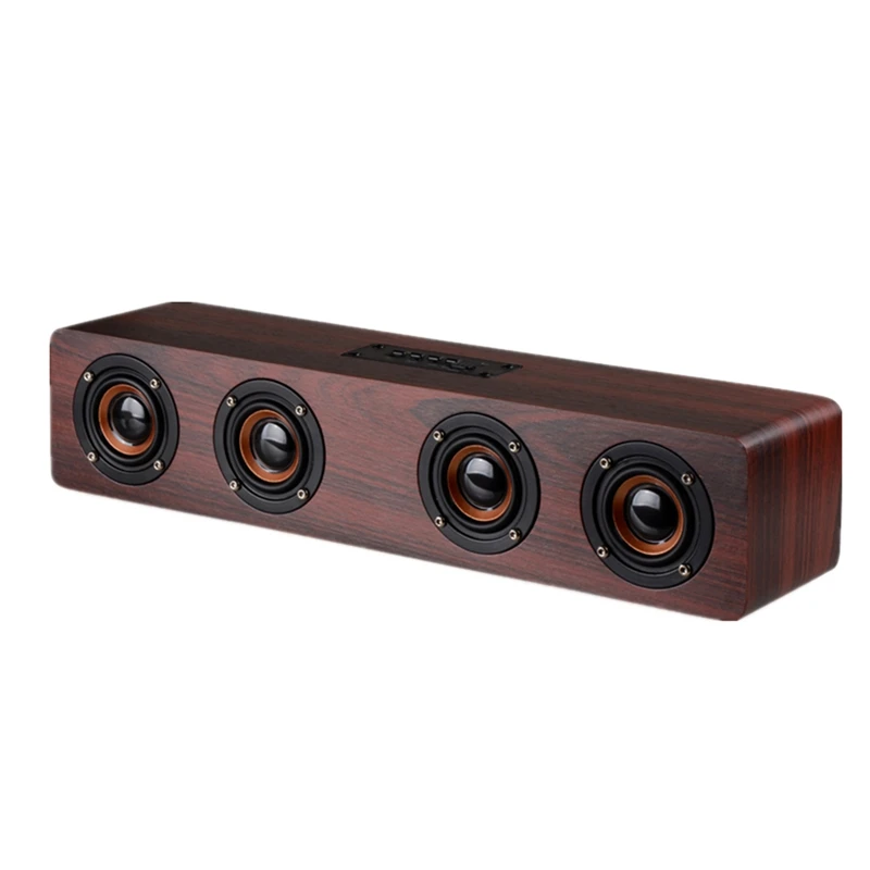 12 Вт Hifi Bluetooth динамик s беспроводной сабвуферный Стереодинамик деревянный домашний аудио Настольный динамик Громкая связь Tf звуковая коробка