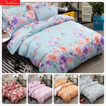 

Flower Print Cotton Duvet Cover 3/4 pcs Bedding Set Kids Bed Linen Full King Queen Twin Size Bedlinen 1.5m 1.8m 2m 2.3m Bedsheet
