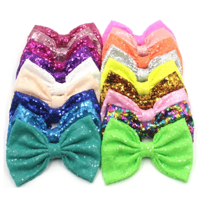 

Free Shipping 10pcs/lot 7"Super Big Messy Sequin Bows for Children Headband,Hair Bow WITHOUT Hair Clips, Hair Accessories