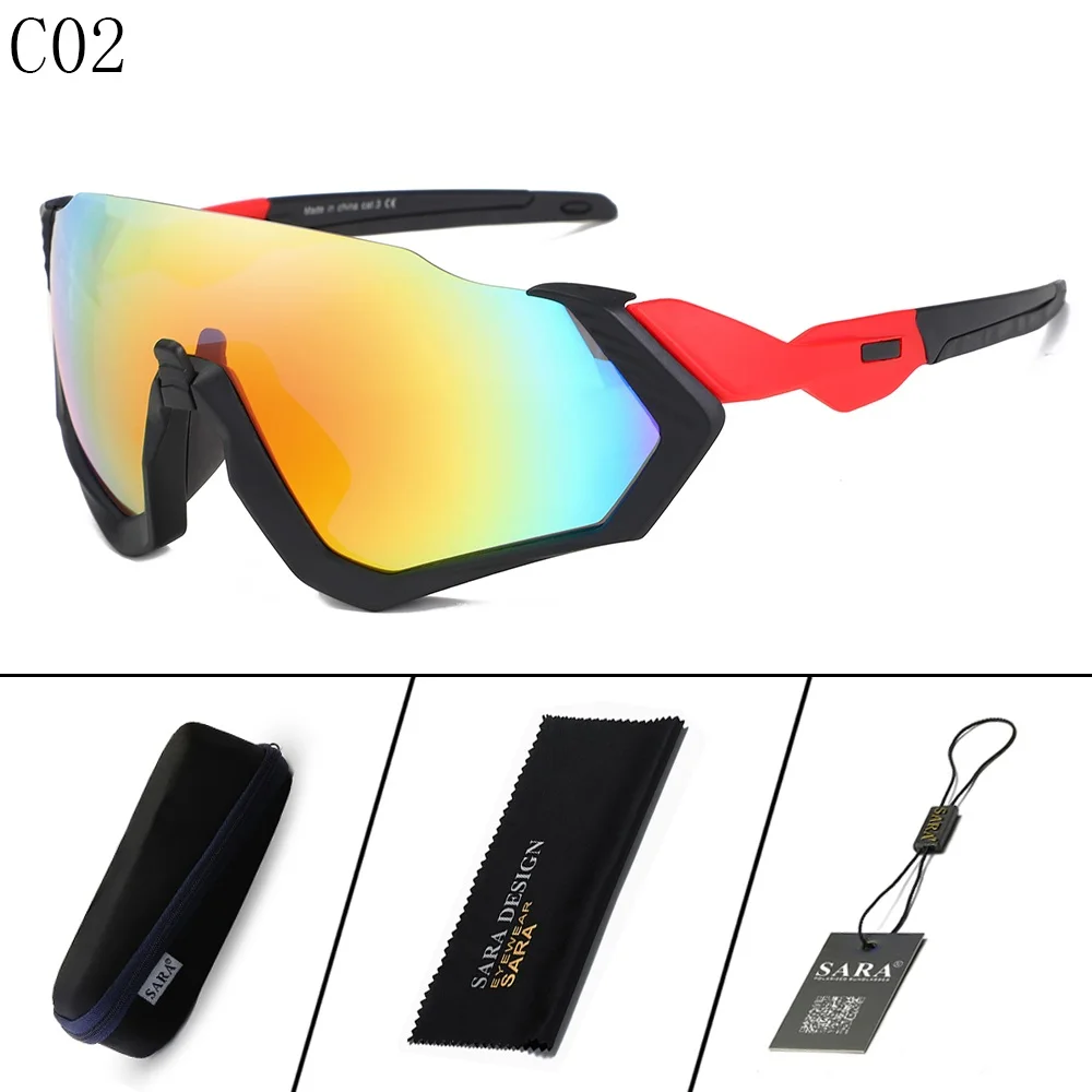 SARA, роскошные солнцезащитные очки для мужчин и женщин, модный бренд, HD, большая оправа, солнцезащитные очки, мужские, поляризационные очки, уличные, крутые, UV400 Oculos De Sol - Цвет линз: C2 With Box