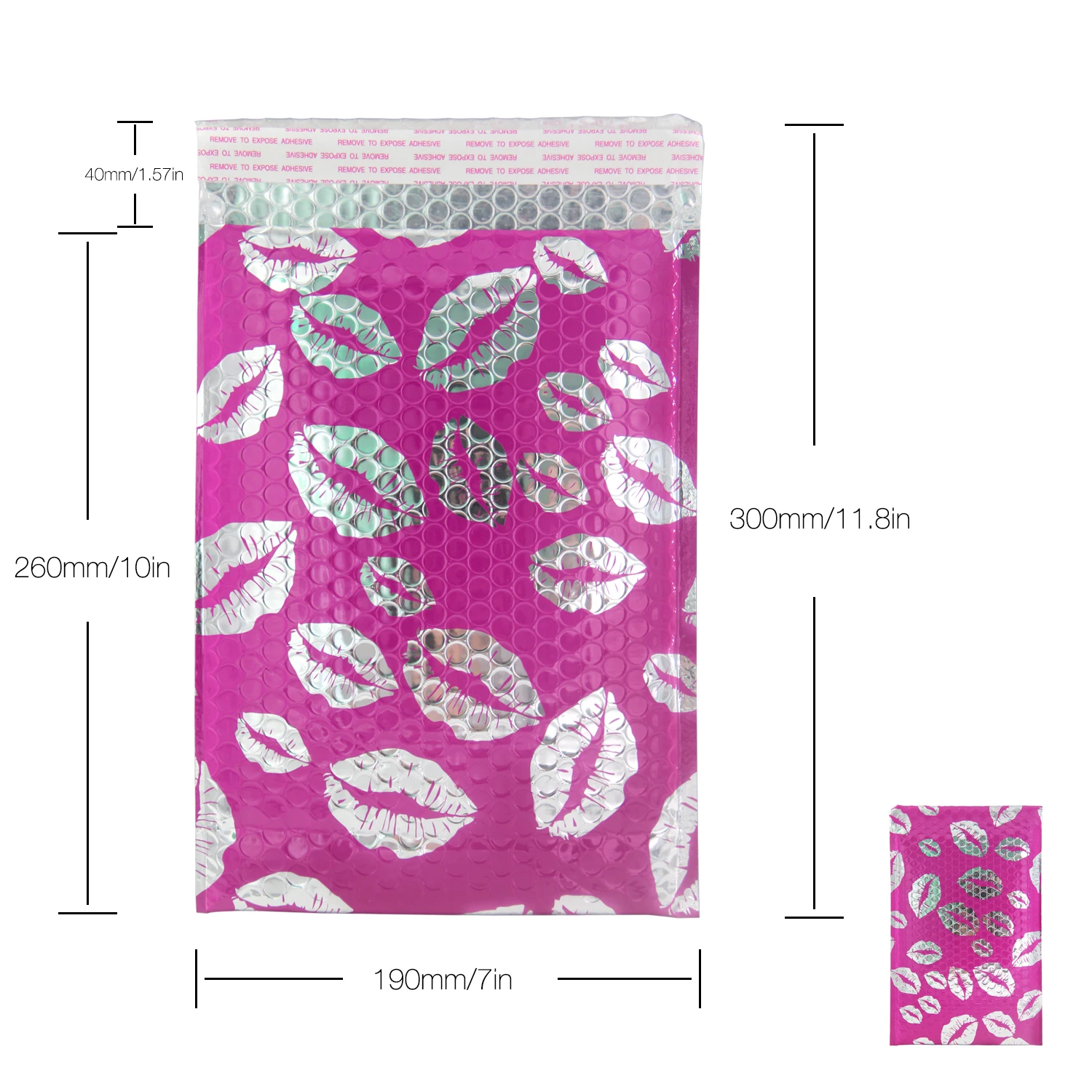 TONESPAC 190*260 мм 50 шт. Стикеры-губы пузырьковый конверт для почты мягкий конверты мешок самозапечатывающийся водонепроницаемый упаковка ярко-розовый
