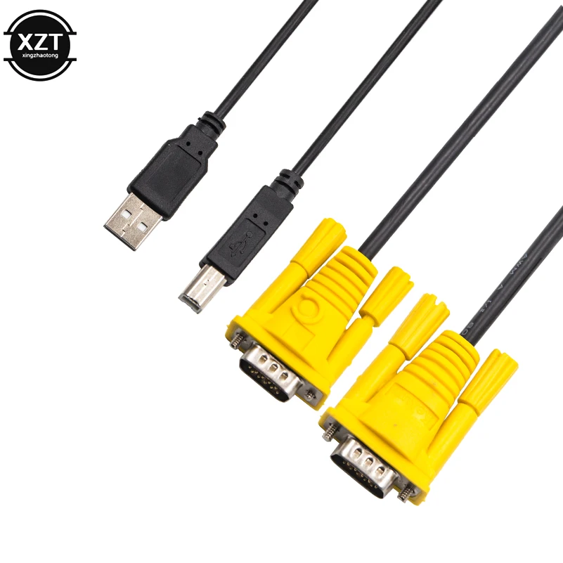 2 Port USB 2.0 KVM Switch Switcher 1920*1440 VGA SVGA Switch Splitter Box With Two Cables For Keyboard Mouse Monitor Computer usb kvm switch